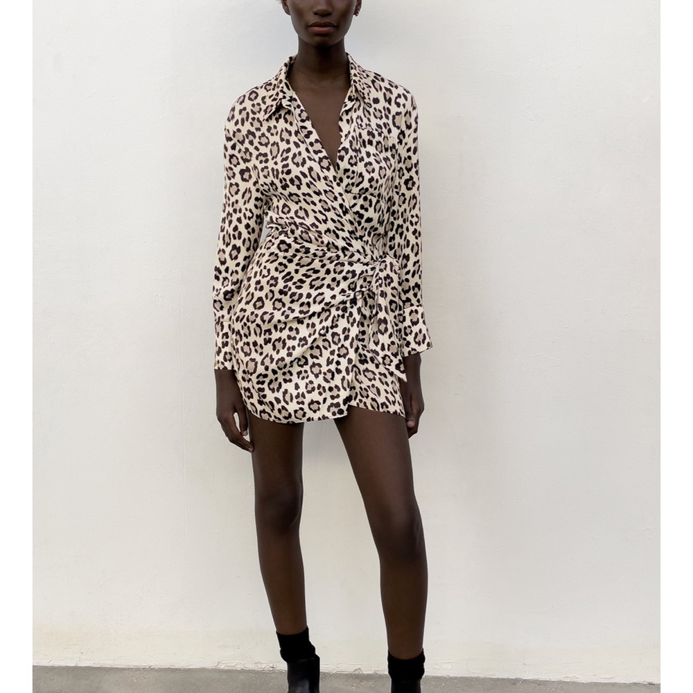 Zara Printed wrap dress